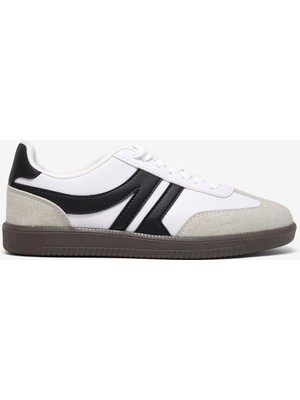 Tonny Black Kadın Beyaz Siyah Rahat Kalıp Nefes Alabilen Sneaker