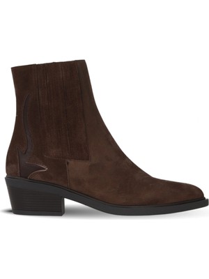 Bueno Shoes Kahverengi Süet Kadın Topuklu Bot