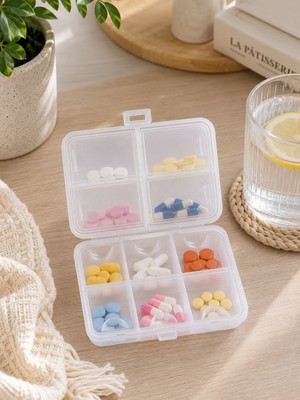 BURADABULDUN Qlux 10 Bölmeli Taşınabilir Hap Kutusu Bpa Free Hap Düzenleyici