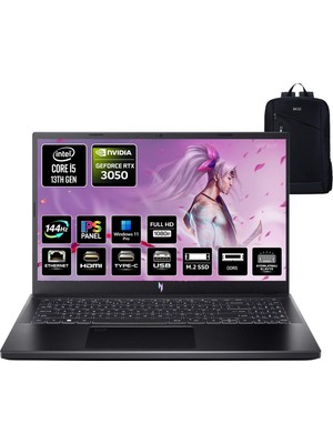 Acer Nitro V 15 ANV15-51-59CJ Intel Core I5 13420H 24GB 2tb SSD RTX3050 Windowss 11 Pro IPS Panel 15.6" Taşınabilir Bilgisayar NH.QNCEY.001