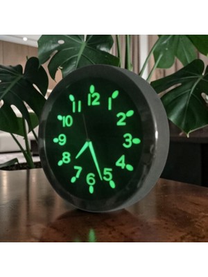 Bahat Fosforlu Karanlıkta Parlayan 3D Krom Çerçeveli Sessiz Siyah Duvar Saati Çap 26 cm