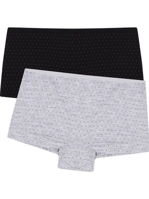 Penti Çok Renkli Kız Çocuk 2'li Boxer Yumuşak Dokulu Renkli Kumaş ile Rahat Tasarım