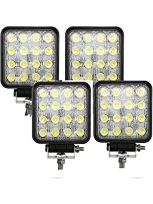Die Grup 4 Adet 16 LED Off Road Lambası, 48 Watt Güç ve 12/24 Volt Uyum