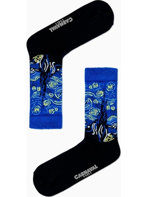 Carnaval Socks Van Gogh Yıldızlı Geceler Tablo Art Desenli Renkli Çorap
