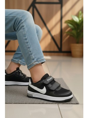 Enoch Çocuk Çift Cırt Cırtlı ve Kontrast Detaylı Rahat Günlük Sneaker Spor Ayakkabı