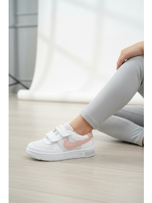 Enoch Çocuk Çift Cırt Cırtlı ve Kontrast Detaylı Rahat Günlük Sneaker Spor Ayakkabı