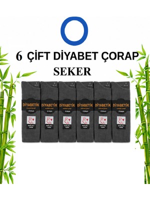 Abani Classic Diabet Bambu Erkek Şeker Diyabet Çorabı Dikişsiz Burunlu Sıkmayan Rahat Lastikli Çorap 6 Çift