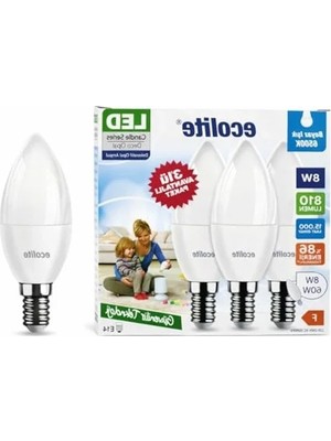 Die Grup Ekolite 8 W LED Mum Ampul, 3'lü Paket ile Enerji Tasarrufu ve Uzun Süreli Kullanım