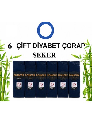 Abani Classic Diabet Bambu Erkek Şeker Diyabet Çorabı Dikişsiz Burunlu Sıkmayan Rahat Lastikli Çorap 6 Çift