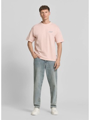 Boss Pembe Erkek Relaxed Logo Baskılı T-Shirt TE_SURFWASH_50560372