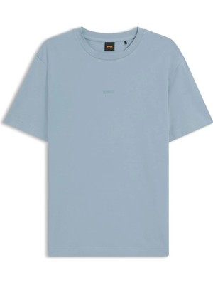 Boss Mavi Erkek Relaxed Logo Baskılı T-Shirt TCHUP_50560372