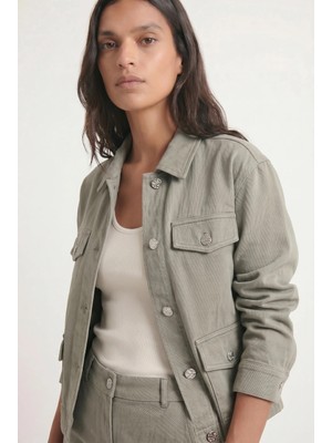 Masha Kate Rahat Kesim Cepli Denim Ceket