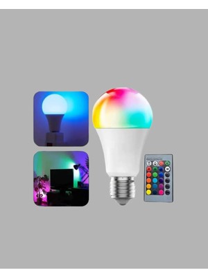 Elif Asya Ceyiz Tekstil Rgb Uzaktan Kumandalı LED Ampul 16 Renkli A Kalite Orijinal