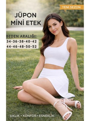 Mercan İç Giyim Beyaz Jüpon Mini Etek - Sade ve Şıklık, Rahat Hareket Alanı