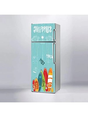 Die Grup Surfing Temalı Buzdolabı Sticker Kaplama Etiketi
