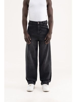 Machinist Erkek Basic Baloon Fit Baggy Jean Pantolon Efektli Antrasit
