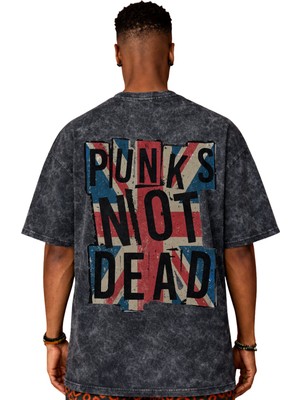 Sevbano Sex Pistols Punks Not Dead Rock Metal Müzik Grubu Baskılı Unisex Oversize Eskitme Yıkamalı Tişört