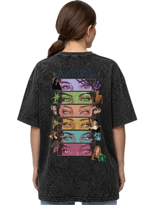 Sevbano Katseye Kpop Müzik Grubu Sırt Baskılı Unisex Oversize Eskitme Yıkamalı Tişört