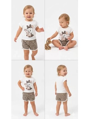 Beruflic 1/4 Yaş Leopar Tavşan Baskılı Çocuk Takımı