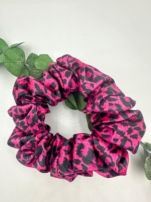 Icon Silk Saf Ipek Saç Tokası Orta Boy (Purple Leopard)