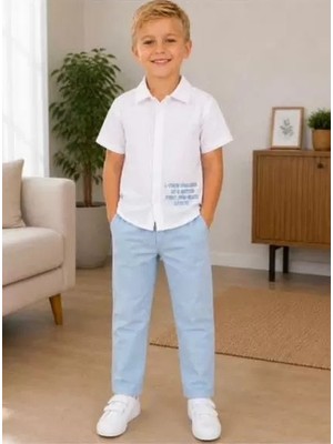 Beruflic 2/10 Yaş Müslin Gömlek Denim Pantolon Çocuk Takımı