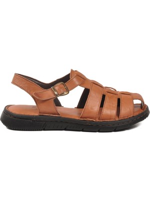 Pierre Cardin Taba Hakiki Deri Erkek Düz Sandalet