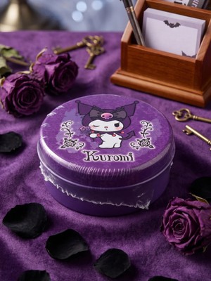Gifi Kuromi & Hello Kitty Lisanslı Mini Metal Yuvarlak Kutu Takı Kutusu