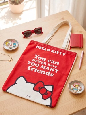 Gifi Kuromi & Hello Kitty Lisanslı Bez Çanta