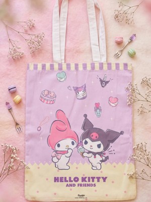 Gifi Kuromi & Hello Kitty Lisanslı Bez Çanta