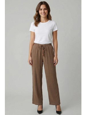 Only Onlnele Wide Leg Geniş Paça Belden Bağlamalı Pantolon Bayan Pantolon 15370054