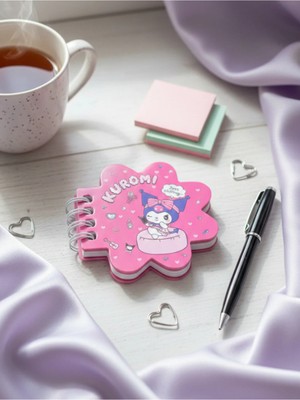 Gifi Hello Kitty & Kuromi Lisanslı Spiralli Özel Kesim Mini Bloknot