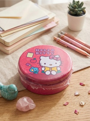 Gifi Kuromi & Hello Kitty Lisanslı Mini Metal Yuvarlak Kutu Takı Kutusu