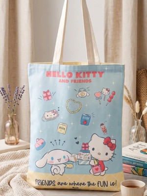 Gifi Kuromi & Hello Kitty Lisanslı Bez Çanta