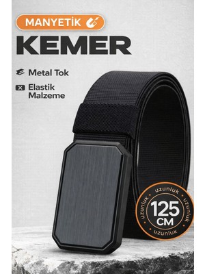 İstanbul Belt Manyetik Taktikal Kemer - Ayarlanabilir 125 cm - Siyah Ton Metal Toka