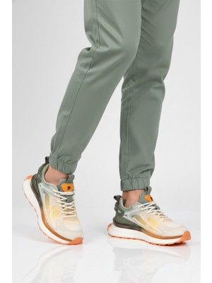 Pierre Cardin Beyaz Haki Hafızalı Taban Unisex Spor Ayakkabı