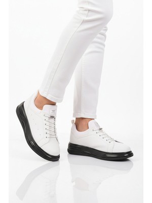Walkway Beyaz Lastik Bağcıklı Erkek Sneaker