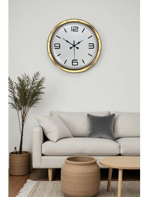TeknoKapsül Gold Lüks 40 cm Metal Duvar Saati