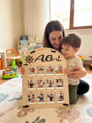 Woodengifts 3D Kişiye Özel Isimli Ahşap Doğum Günü Fotoğraf Panosu Doğum Günü Tablosu