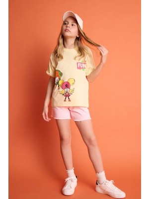 DeFacto %100 Pamuk Süper 1 Takım Oversize Tişört Kız Çocuk H7948A826HS