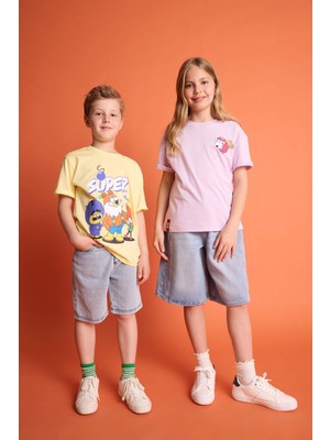 DeFacto %100 Pamuk Süper 1 Takım New Regular Fit Bisiklet Yaka Kısa Kollu Tişört Erkek Çocuk H7922A826HS