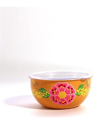 Dedemin Emayeleri Kapaklı Kase Turuncu (14 Cm)