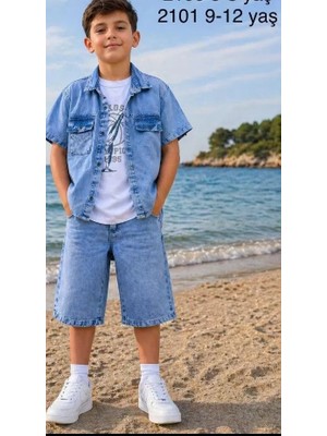 Beruflic 5/12 Yaş Kot(Denim) Kumaş Tişörtlü Çocuk Takımı