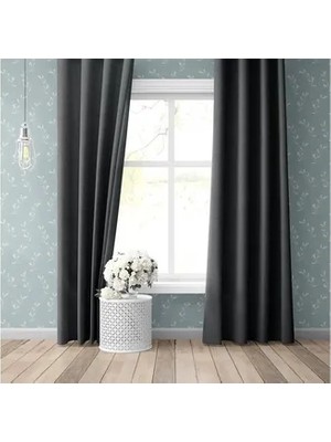 Vivense Etshome Antrasit Blackout Perde Tek Kanat 16511 220X260