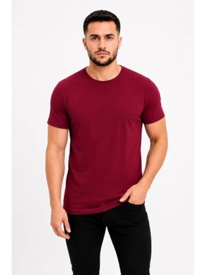 Beruflic Erkek Basic Tişört Bisiklet Yaka Kısa Kol Günlük Yazlık Slim Fit Tshirt