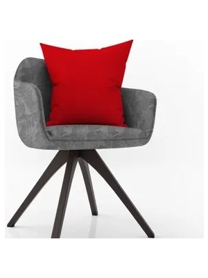 Vivense Etshome Kadife Dokulu Kırmızı Kırlent Kılıfı 45X45