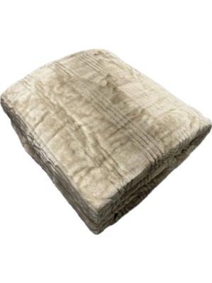 Merinos Harmony Çift Kişilik Peluş Battaniye 220X240 Vizon Rengi Yeni Model Yeni Desen