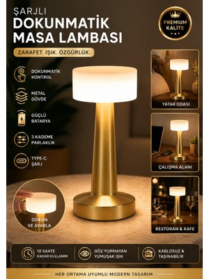 Empressco Nextbuy Dokunmatik Masa ve Gece Lambası Dekoratif Şarjlı Retro Abajur LED Oda Dimmerli Aydınlama Işığı - Fiyatı, Yorumları
