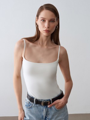 Dilvin 21200 Bra-Free Askılı Top-Ekru