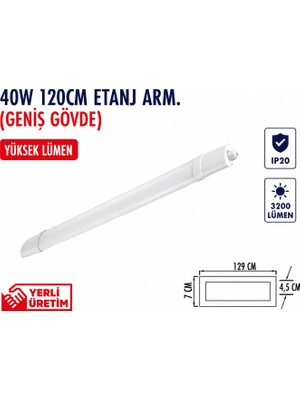 Lampist 80W 120 cm Etanaj Yatay Bant Armatür 6500K