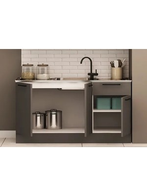 Vivense Dani Mini Alt Hazır Mutfak Dolabı, Evyeli, 120 cm